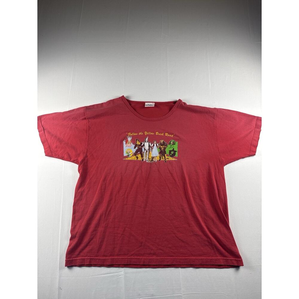 Wizard of Oz T-Shirt Red Graphic Follow Yellow Brick Road Tee XL